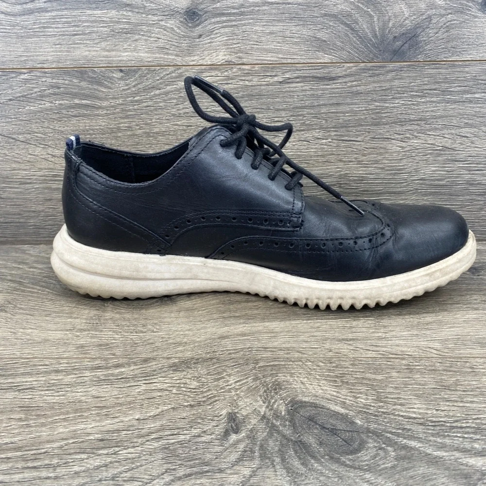 Cole Haan Grand Wingtip Oxford Mens 10 Black Leather Brogue C38712